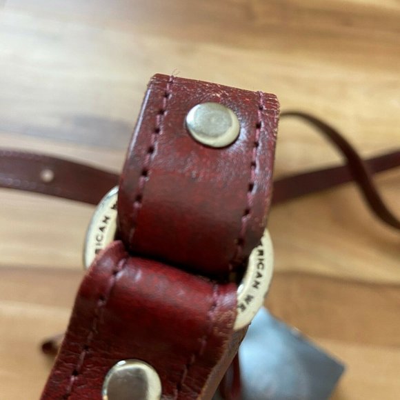 American West Leather Crossbody Handbag Fringe Western Burgundy Studded - Picture 8 of 12